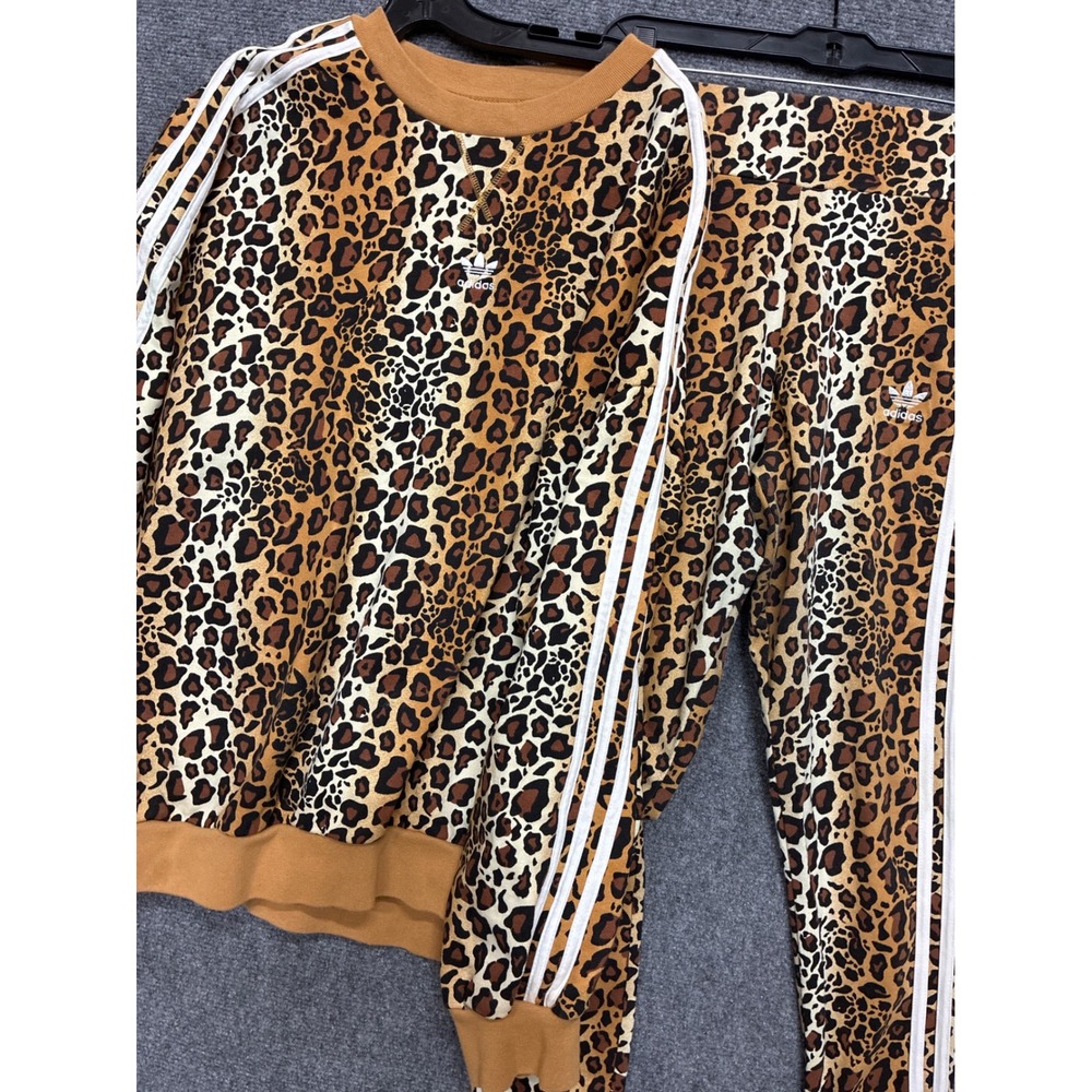 Set Adidas Leopard Sweatshirt Large Leggings Medium Brown Tan Mixed  Size Active